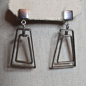 Avon Silver Geometric Earrings